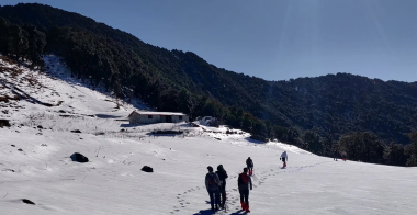 trekking in snow